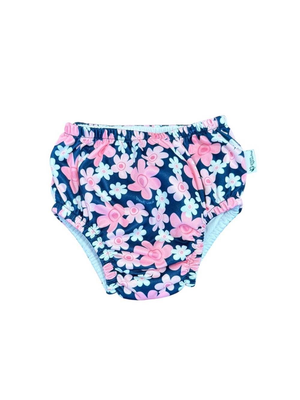 ⭐️4 for $10⭐️ Swim Diaper Cover - Pink Floral on Navy by Green Sprouts
